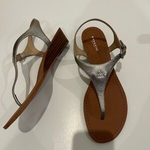 Brand new Coach silver sandals